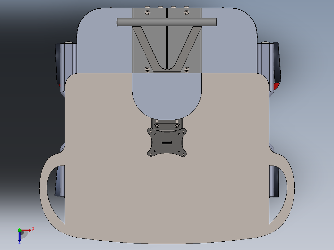 医用推车3D数模图纸 Solidworks设计俯视图