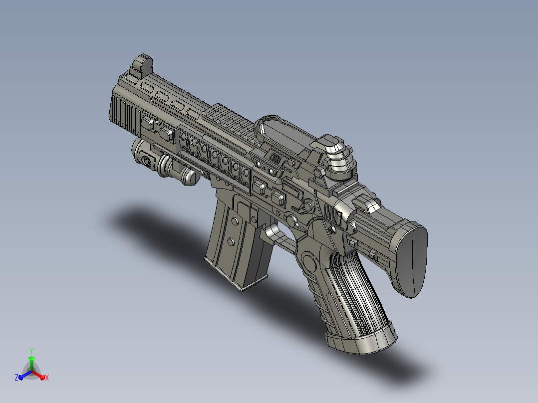 m4a1枪11正等轴测图