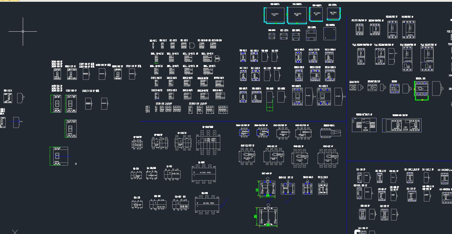 低压电器外形图 机械素材机械设计自动化CAD格式素材