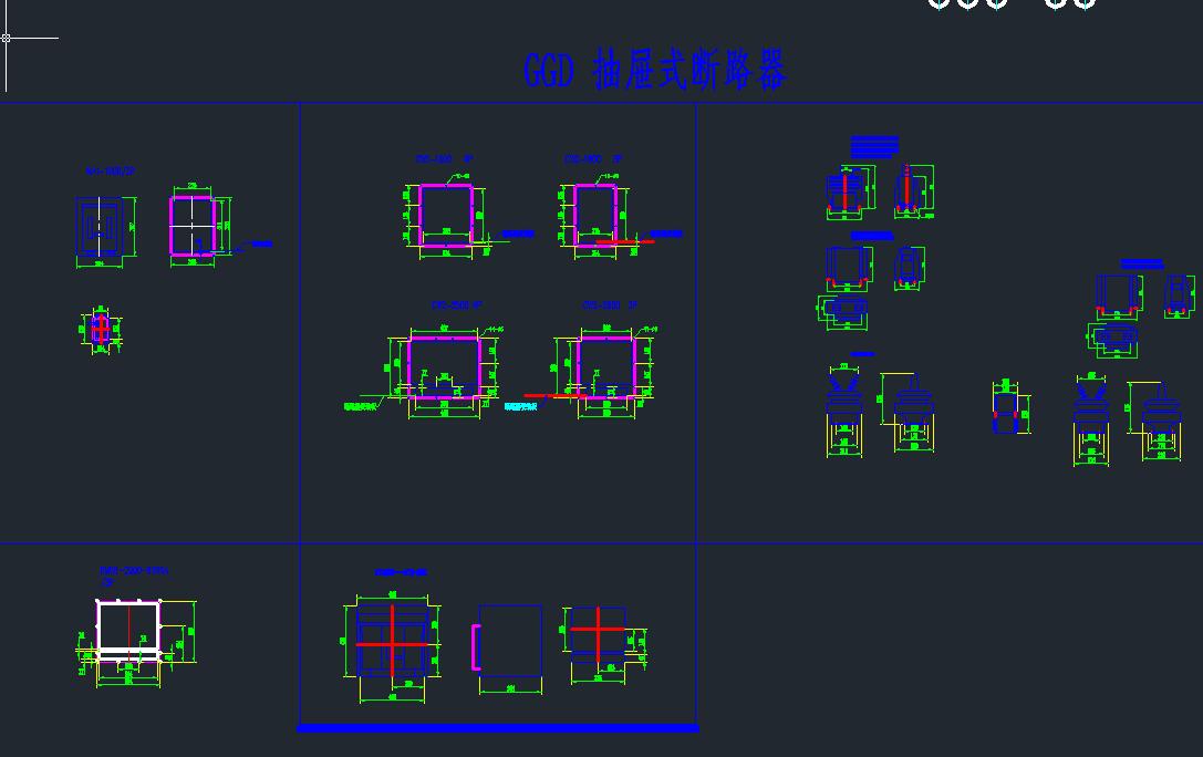低压电器外形图 机械素材机械设计自动化CAD格式素材