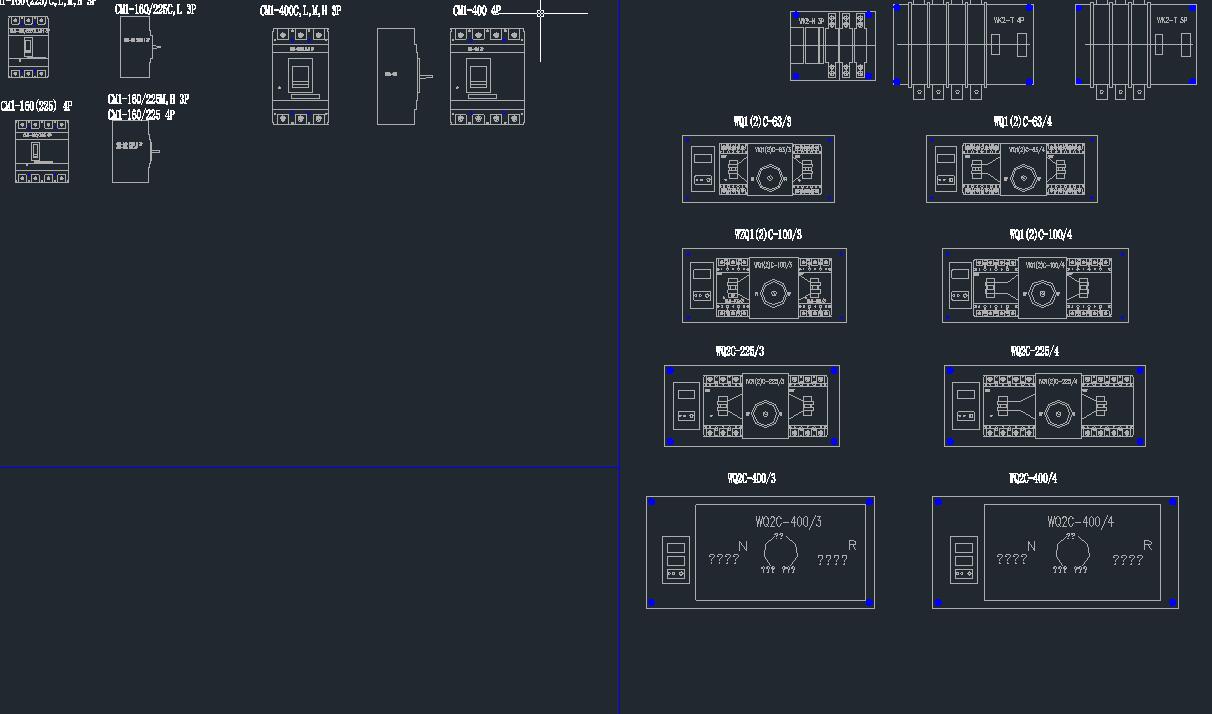低压电器外形图 机械素材机械设计自动化CAD格式素材