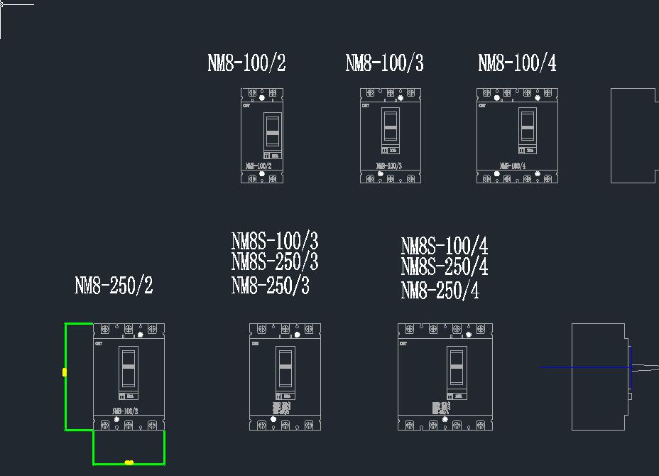 低压电器外形图 机械素材机械设计自动化CAD格式素材