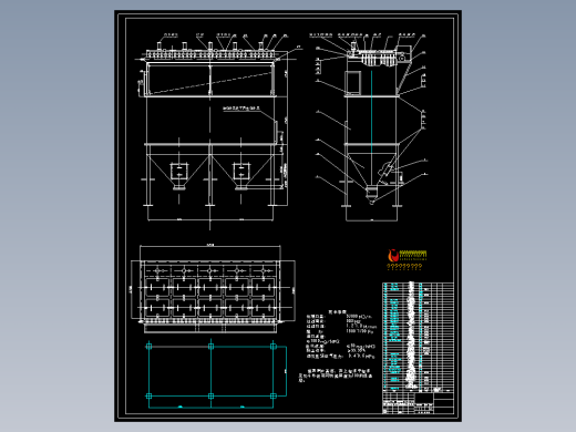5.3万脉冲喷吹除尘器总图