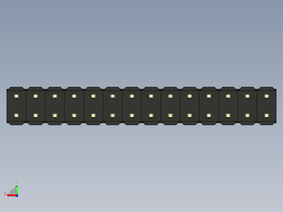 彩色公头100mil（2.54mm）系列-DS1021_black_2x14p_100mil_Type19_rev1.0后视图