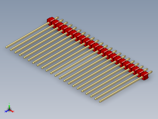 彩色公头100mil（2.54mm）系列-DS1021_red_1x22p_100mil_Type43_rev1.0