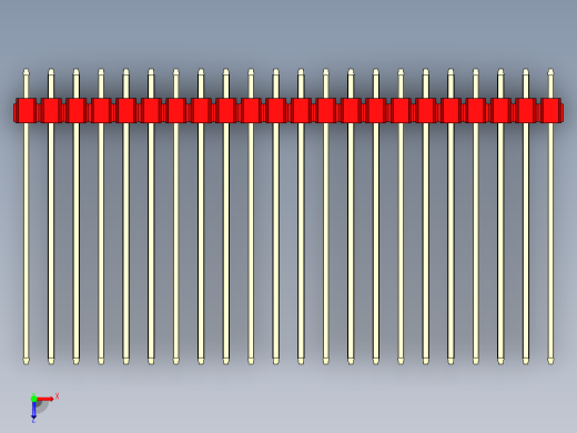 彩色公头100mil（2.54mm）系列-DS1021_red_1x22p_100mil_Type43_rev1.0俯视缩略图