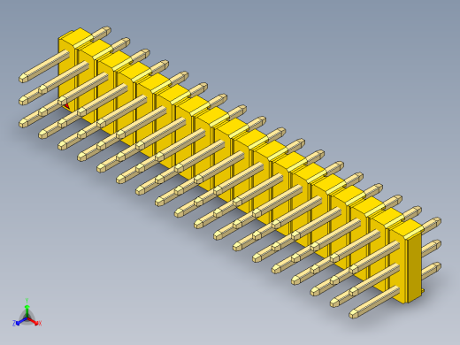 彩色公头100mil（2.54mm）系列-DS1021_yellow_3x18p_100mil_Type1_rev1.0