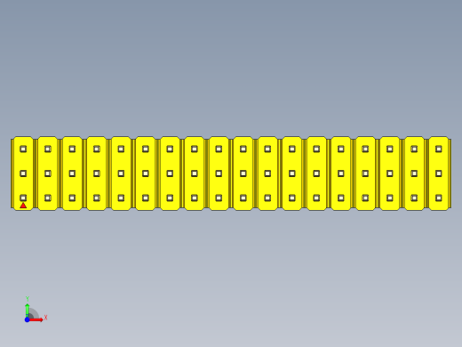 彩色公头100mil（2.54mm）系列-DS1021_yellow_3x18p_100mil_Type1_rev1.0前视缩略图