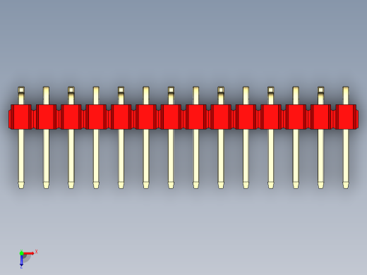 彩色公排针 100mil 2.54mm 系列-DS1022_red_14p_100mil_Type_SMT_R1_rev1.0俯视缩略图