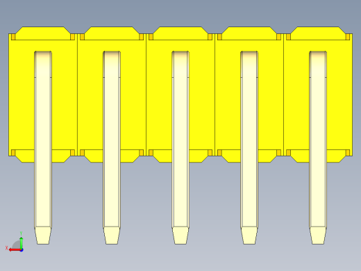 彩色公排针 100mil 2.54mm 系列-DS1022_yellow_2x05p_100mil_TypeD_rev1.0后视缩略图