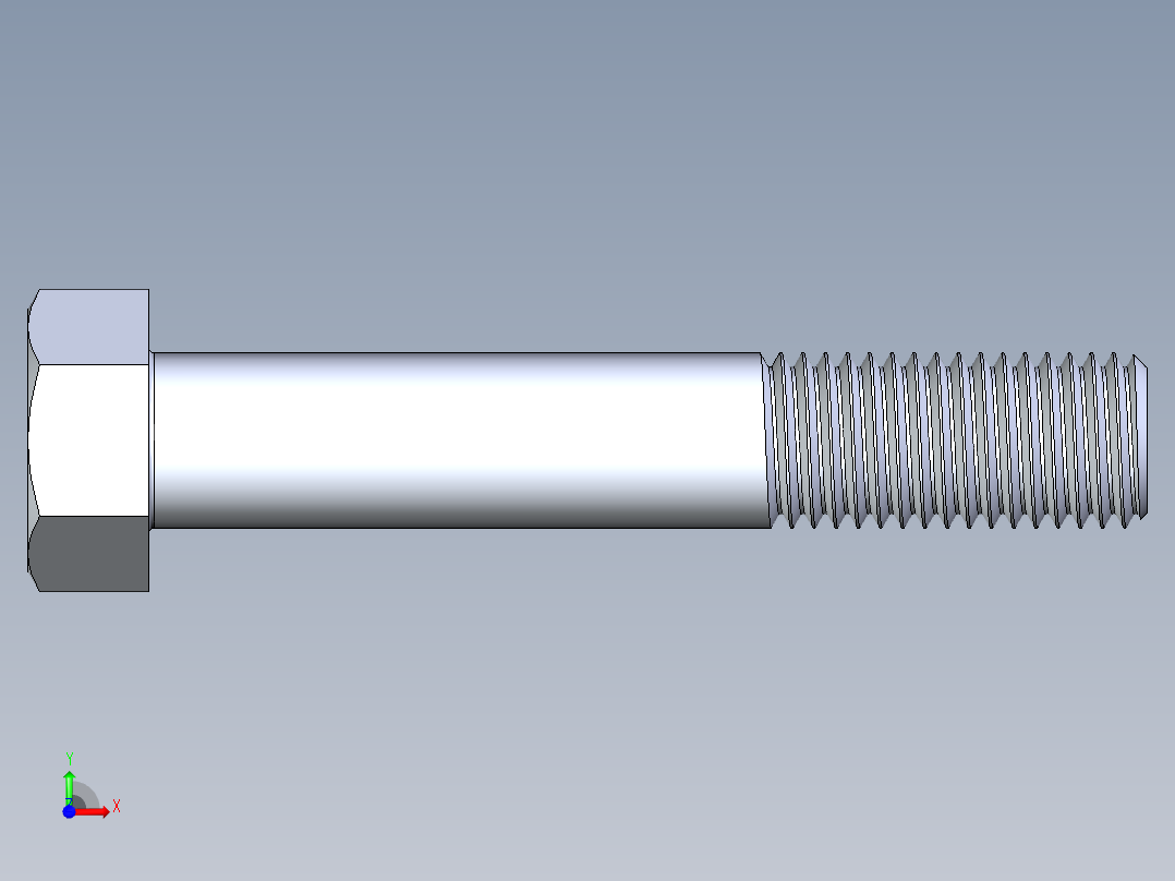 UNC 六角螺栓-Hex Bolt 0.875-9 x 5前视图