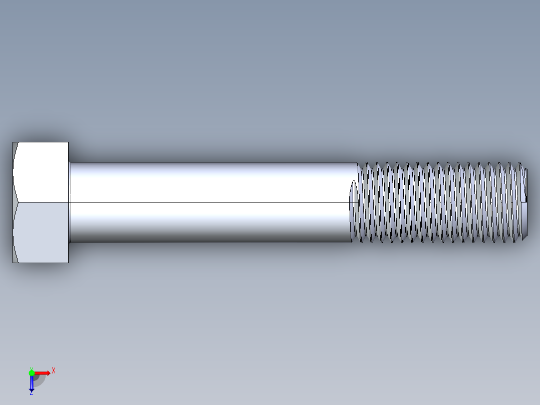 UNC 六角螺栓-Hex Bolt 0.875-9 x 5俯视图