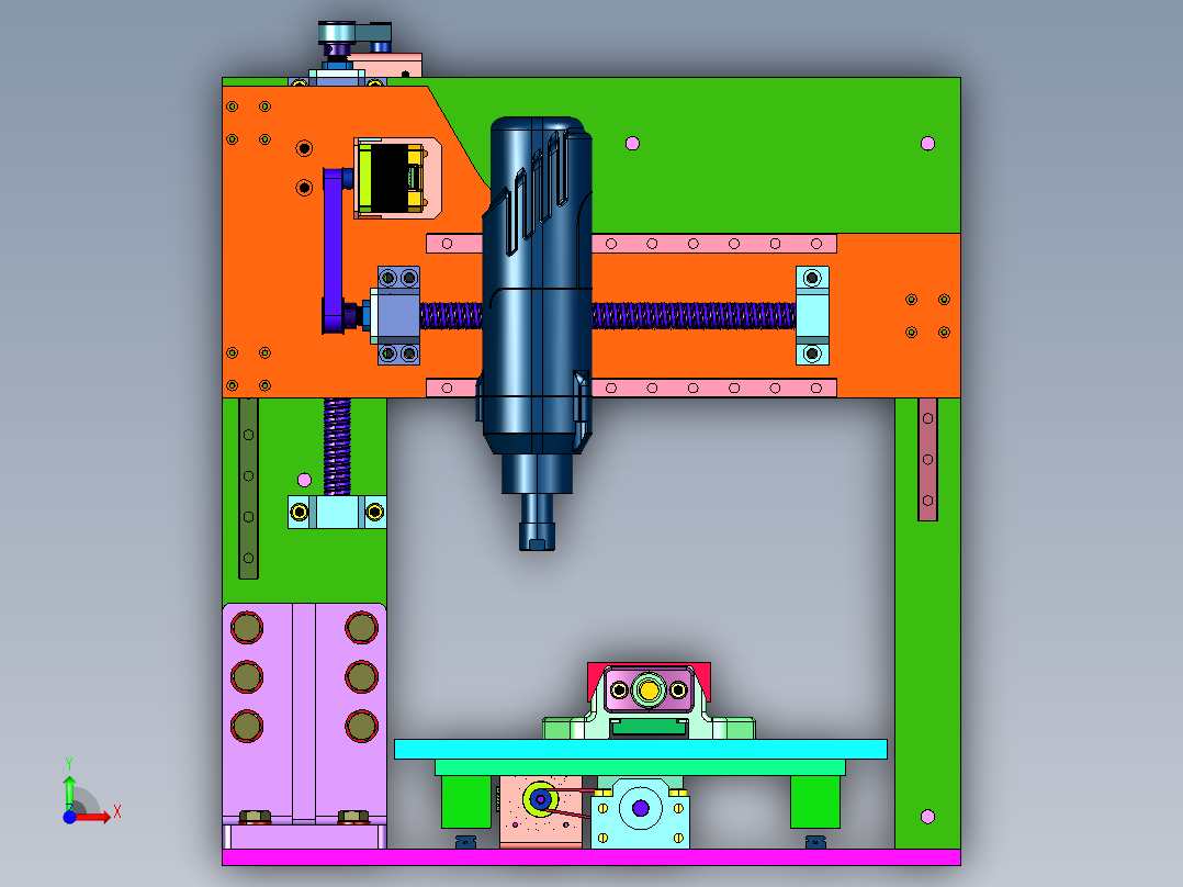 自动台动高精度丝杆雕刻机前视图