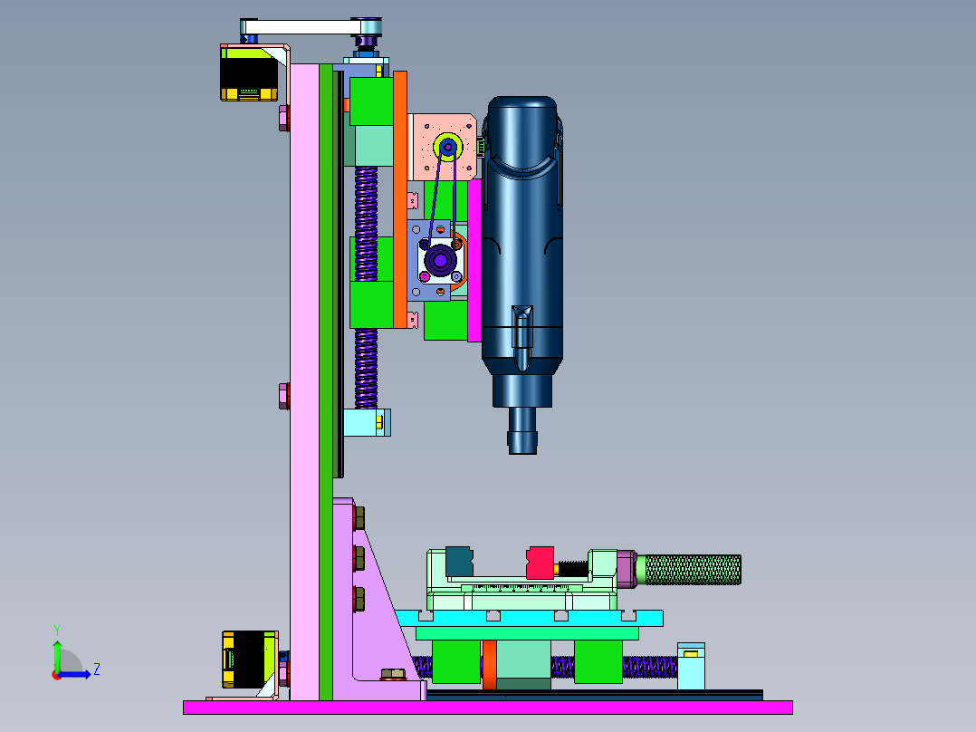 自动台动高精度丝杆雕刻机左视图