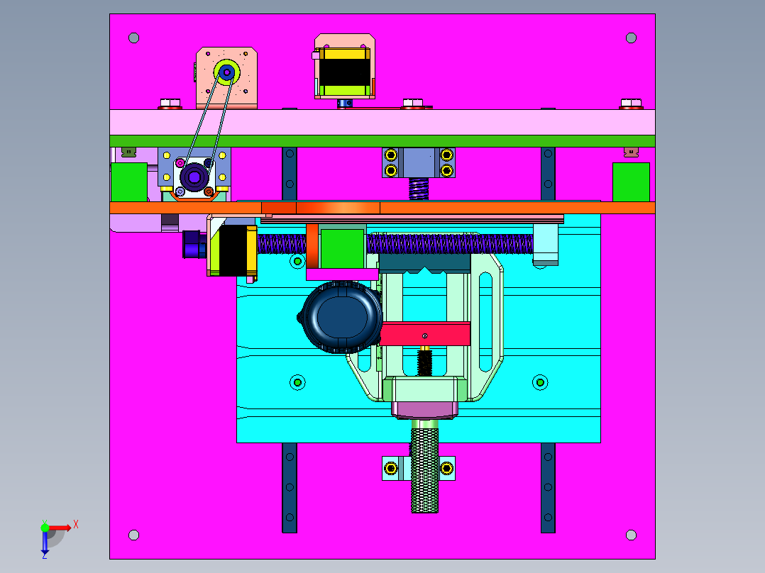 自动台动高精度丝杆雕刻机俯视图