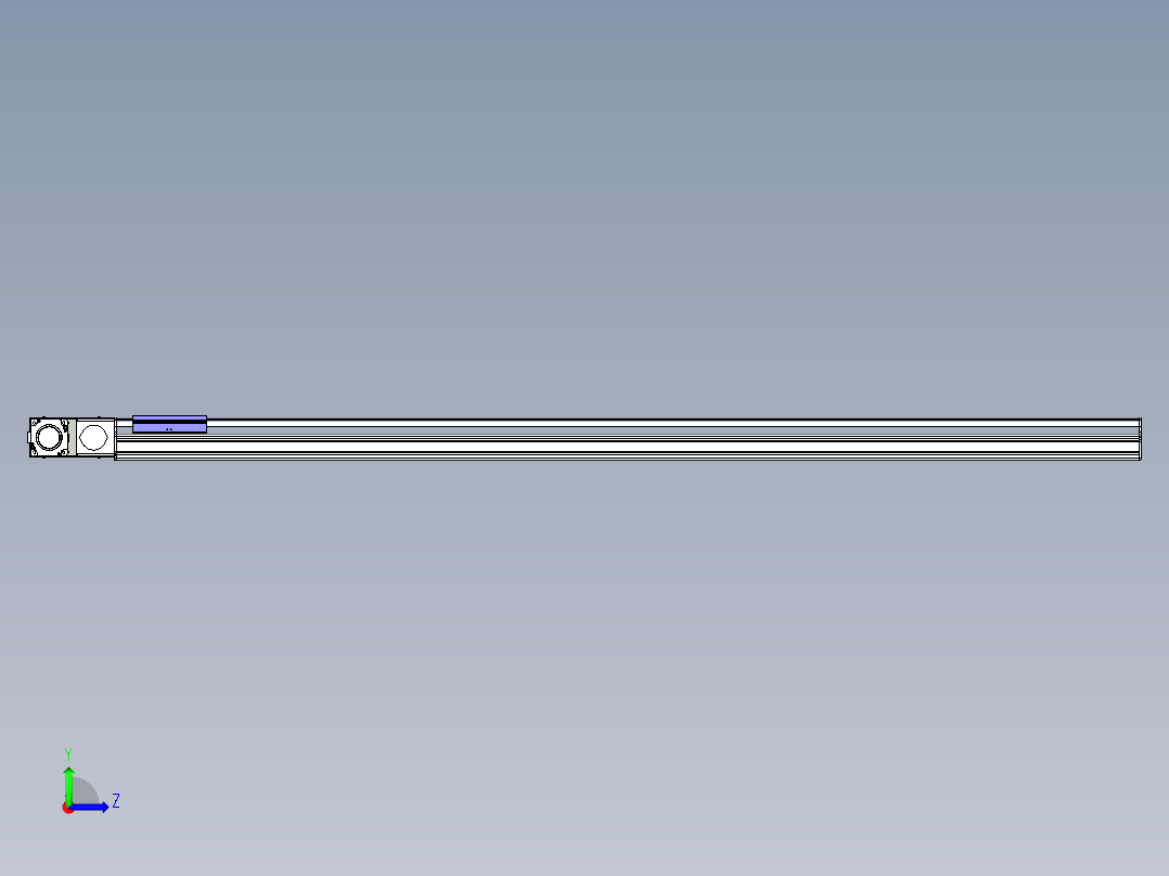 同步带滑台-半封闭B17H-L50-S1950-R-P75-D3左视图