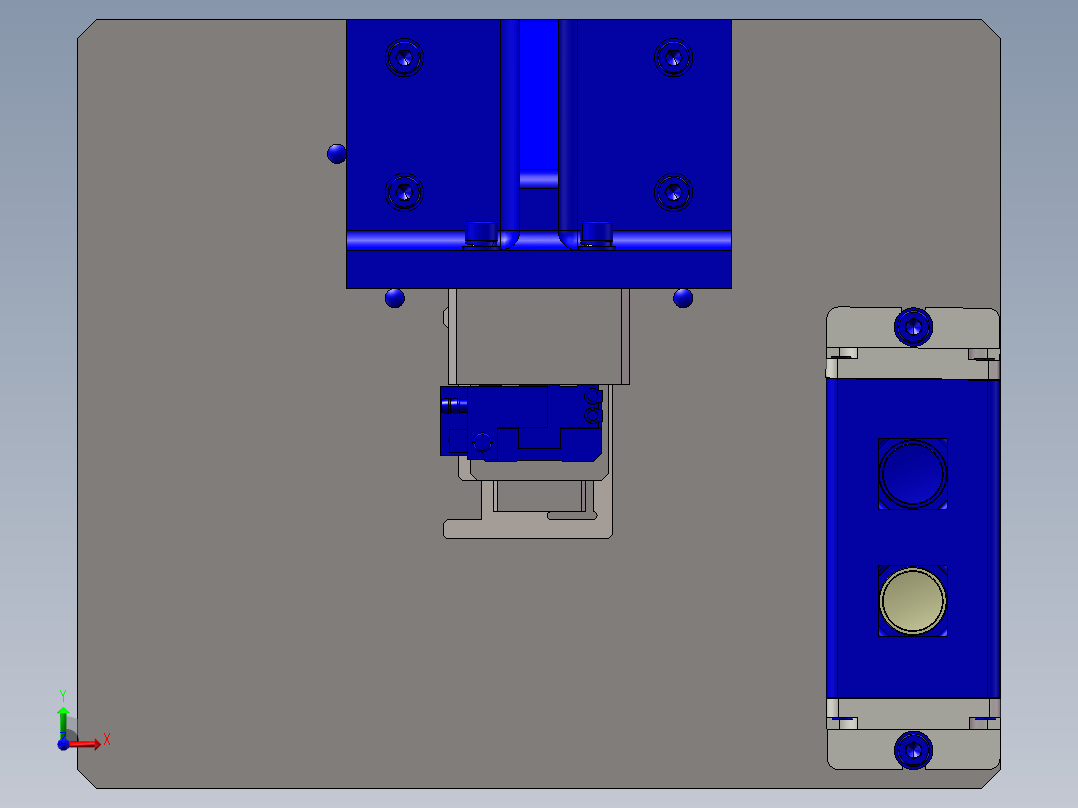 产品切割机构前视图