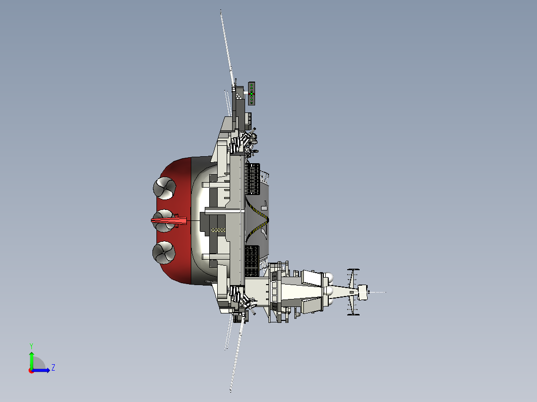 山东舰三维模型左视图