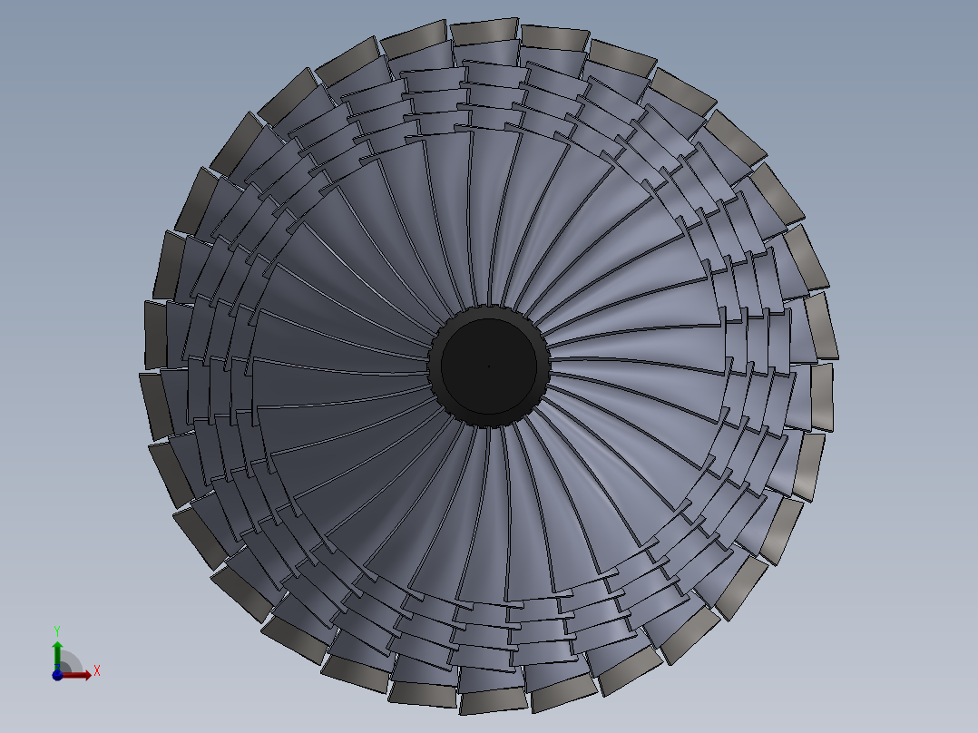燃气轮机压缩机677---模型格式为 sw前视图