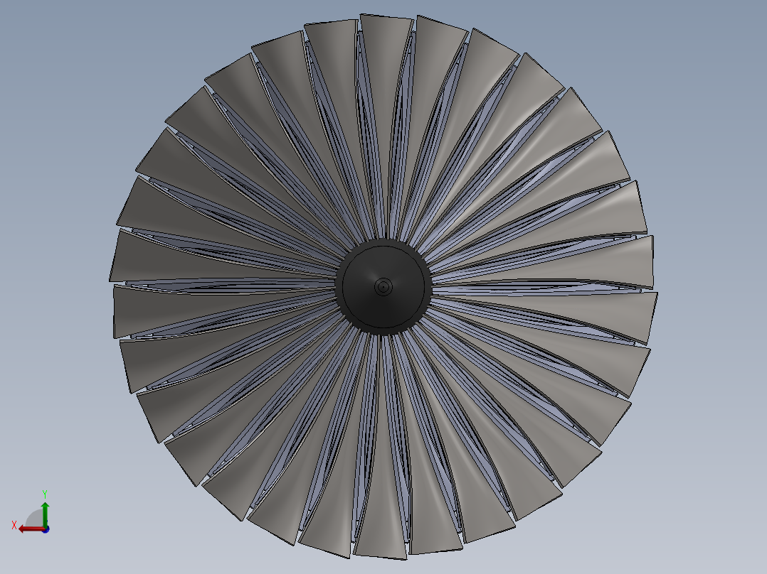 燃气轮机压缩机677---模型格式为 sw后视图
