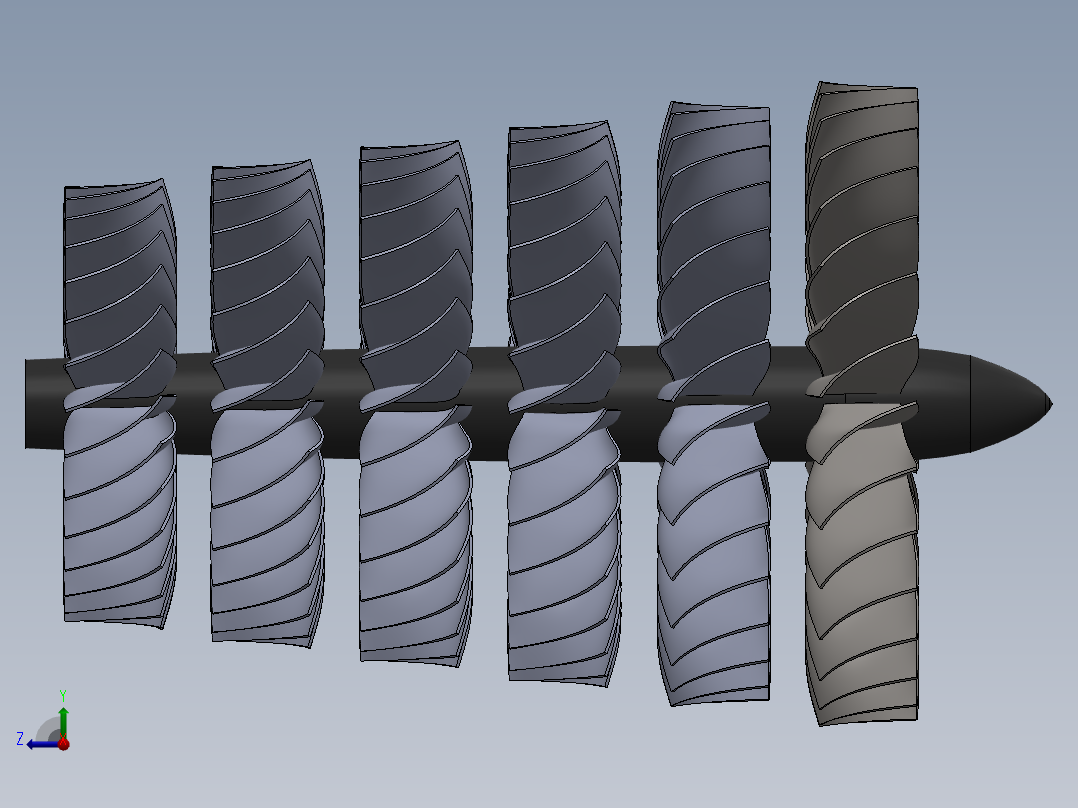 燃气轮机压缩机677---模型格式为 sw右视图