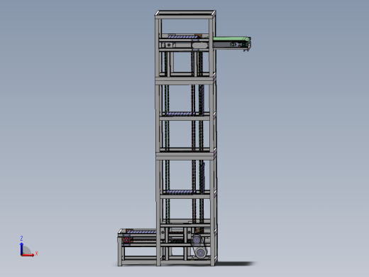 链板式连续提升机6米高度（sw18可编辑+工程图）