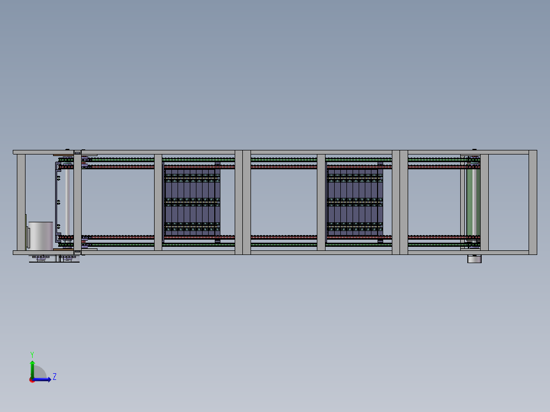 链板式连续提升机6米高度（sw18可编辑+工程图）左视图
