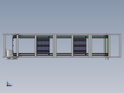 链板式连续提升机6米高度（sw18可编辑+工程图）左视缩略图