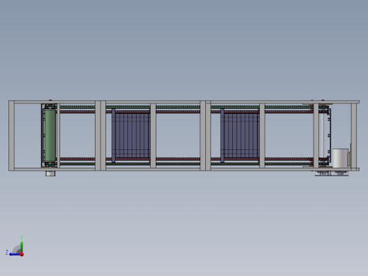 链板式连续提升机6米高度（sw18可编辑+工程图）右视缩略图