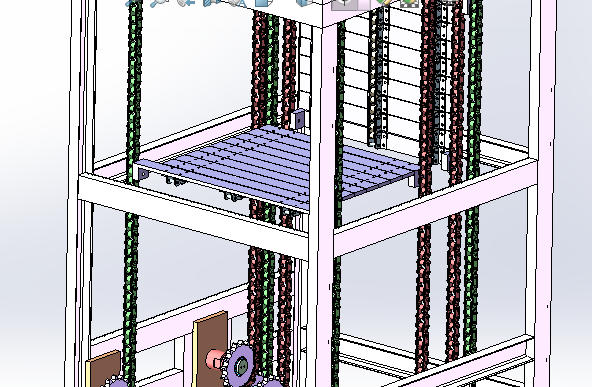 链板式连续提升机6米高度（sw18可编辑+工程图）