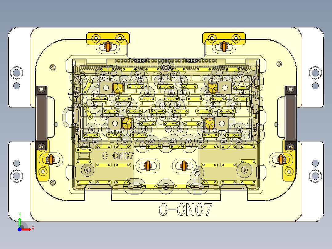 电脑外壳攻键盘牙孔治具前视图