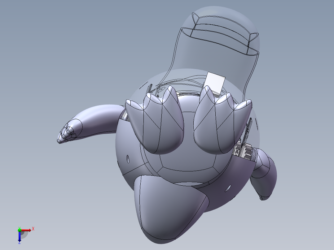 可达鸭模型俯视图