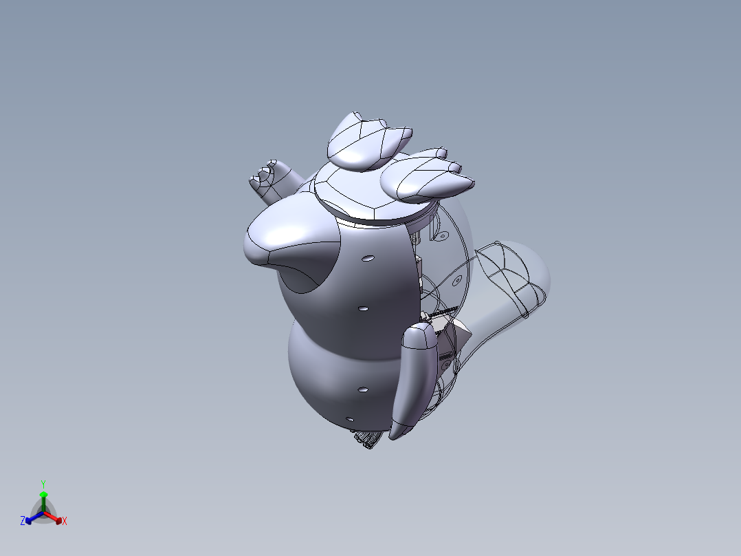 可达鸭模型正等轴测图