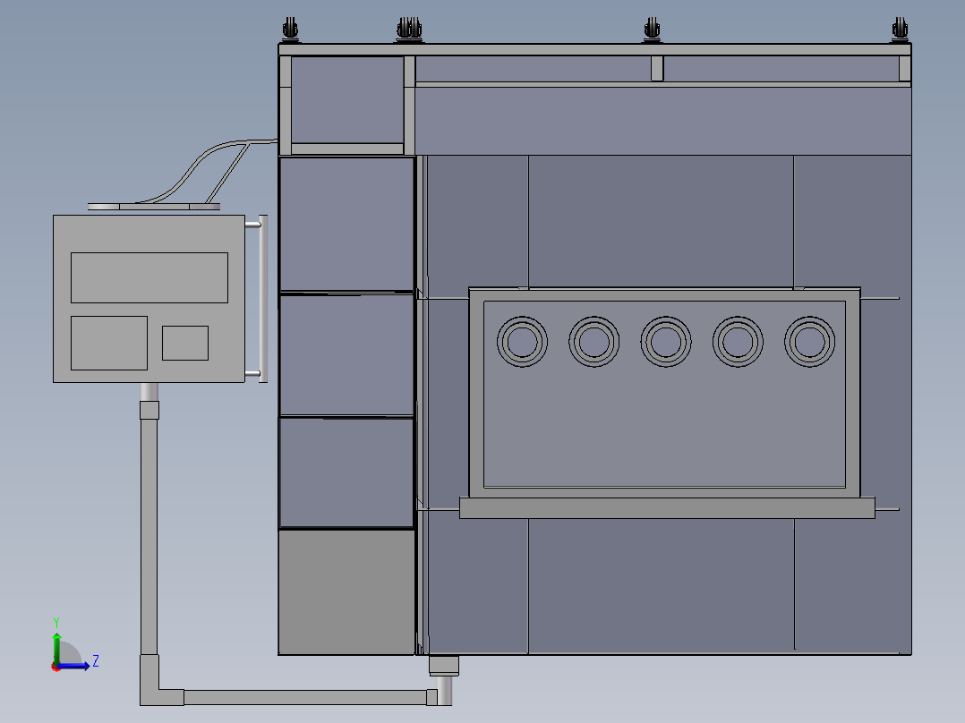 3d打印手套箱左视图
