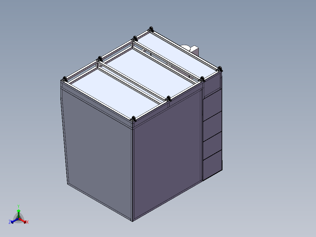 3d打印手套箱正等轴测图