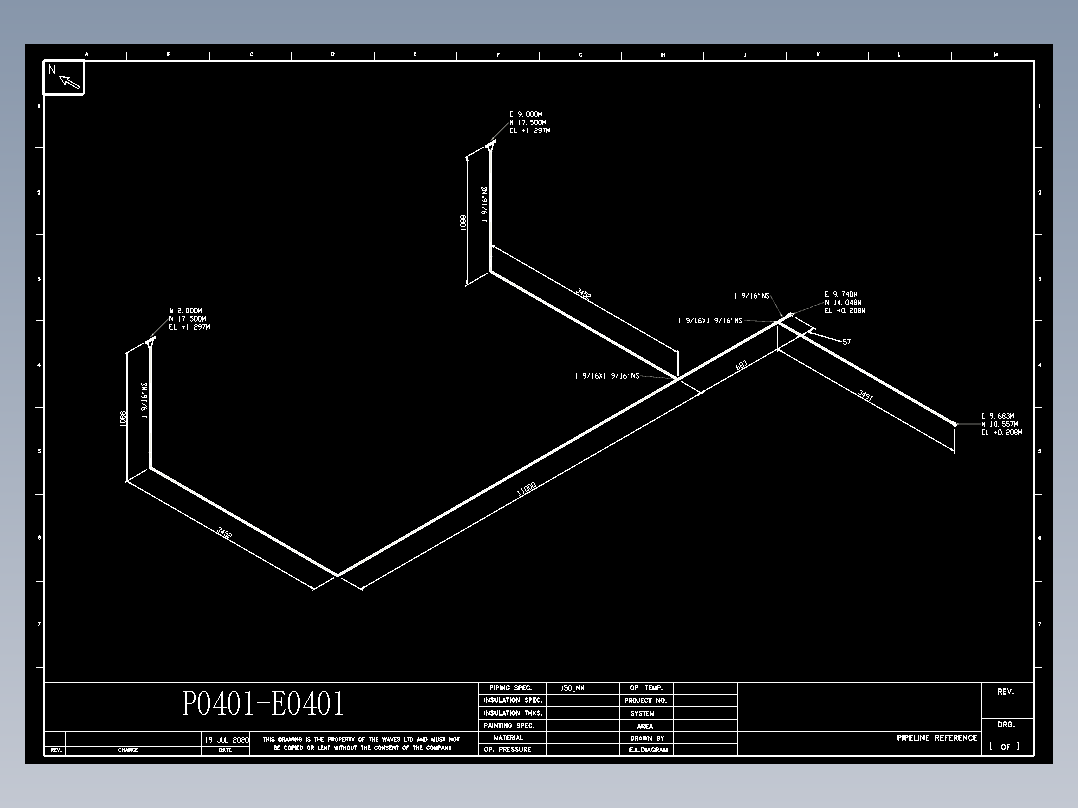 年产5.3万吨顺酐2.7万吨苯酐项目7-管道轴测图CAD图纸