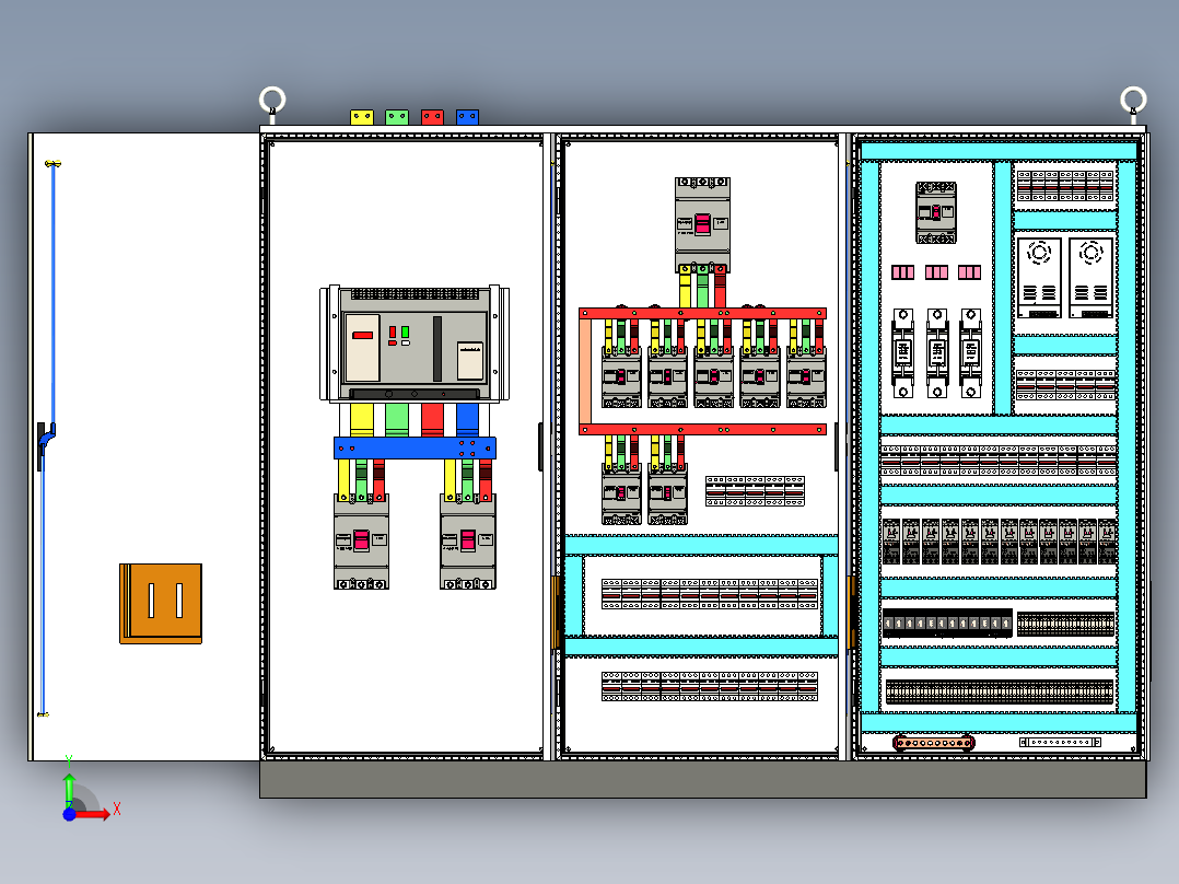 三柜组装风机控制柜 55155前视图