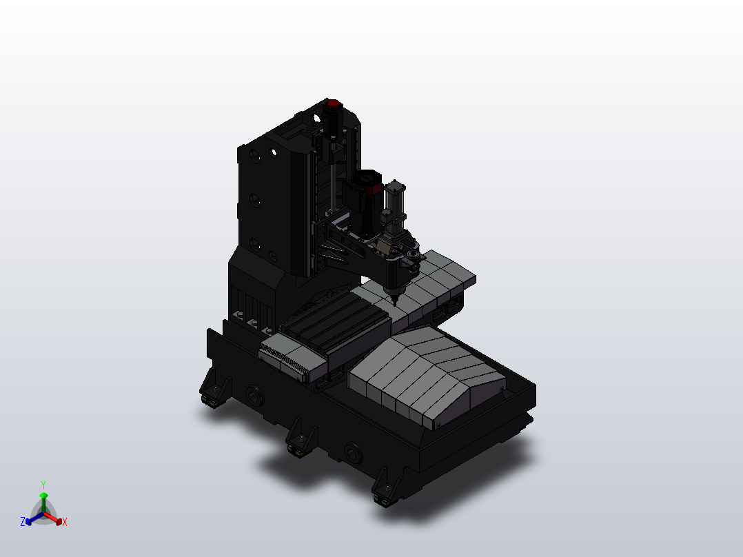 6-BT40垂直轴铣床立式铣床正等轴测图