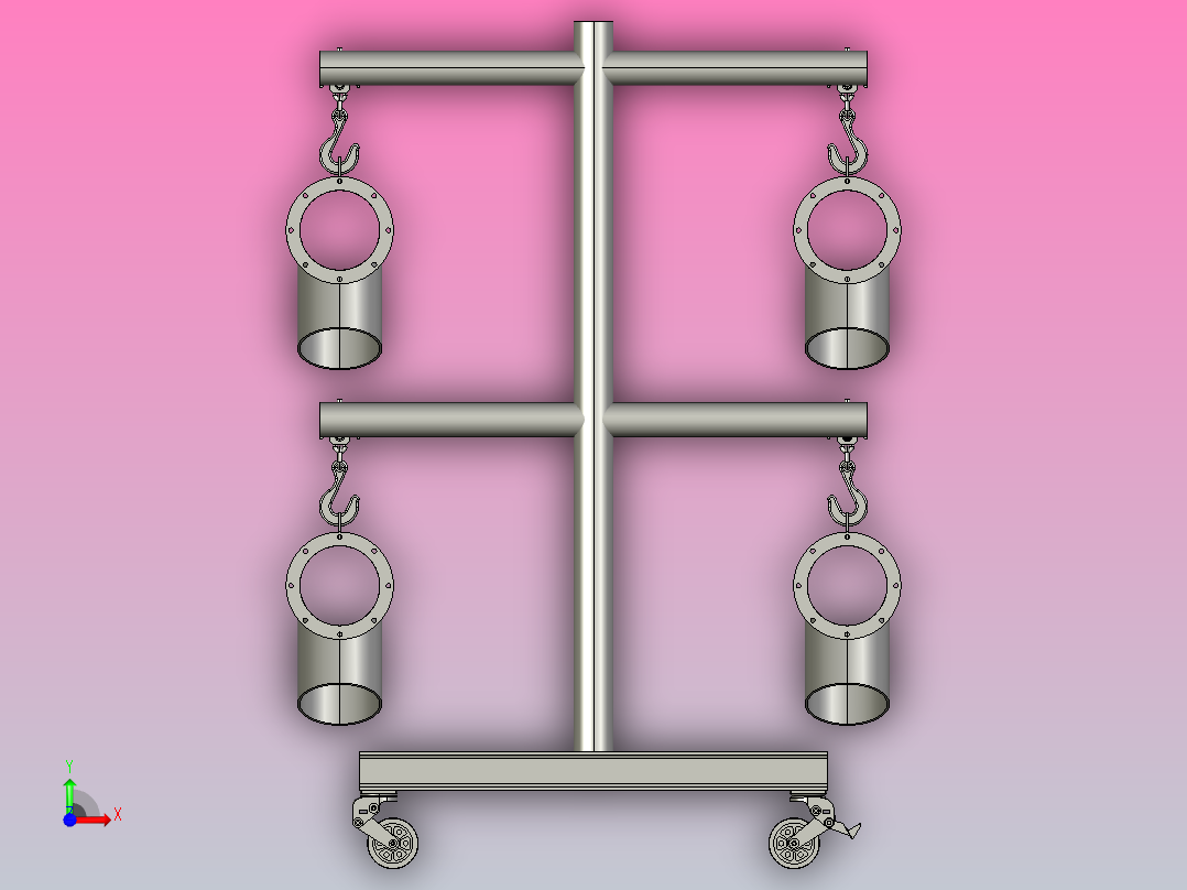 管螺杆输送机，组装完成并准备喷漆前视图