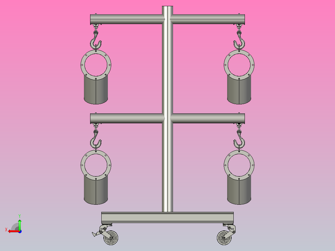 管螺杆输送机，组装完成并准备喷漆后视图