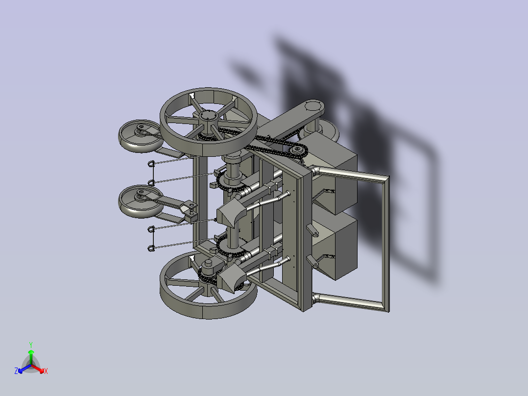 四轮拖轮机起垄覆膜播种起垄机主视图