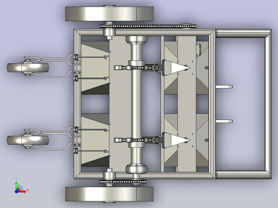 四轮拖轮机起垄覆膜播种起垄机前视图