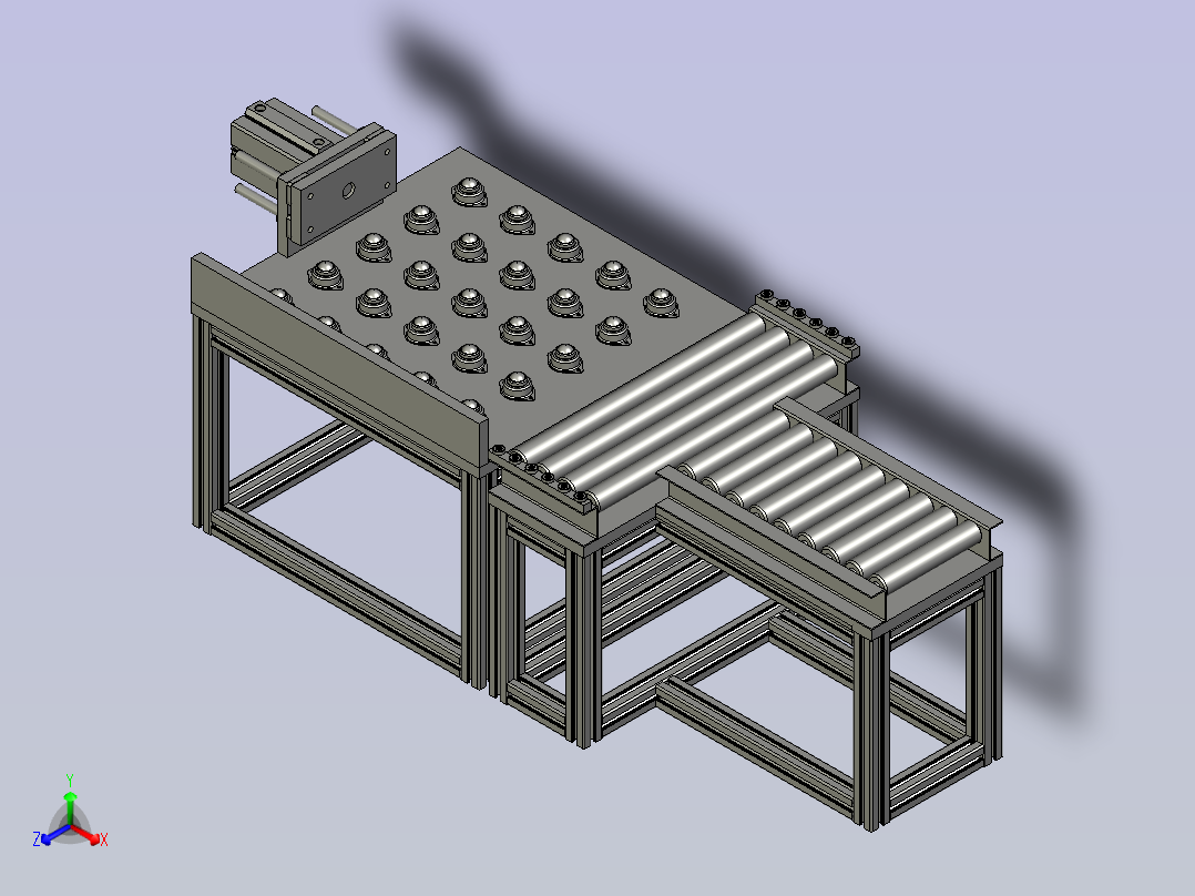 新能源汽车电池包加工生产线设计-转向待料装置主视图