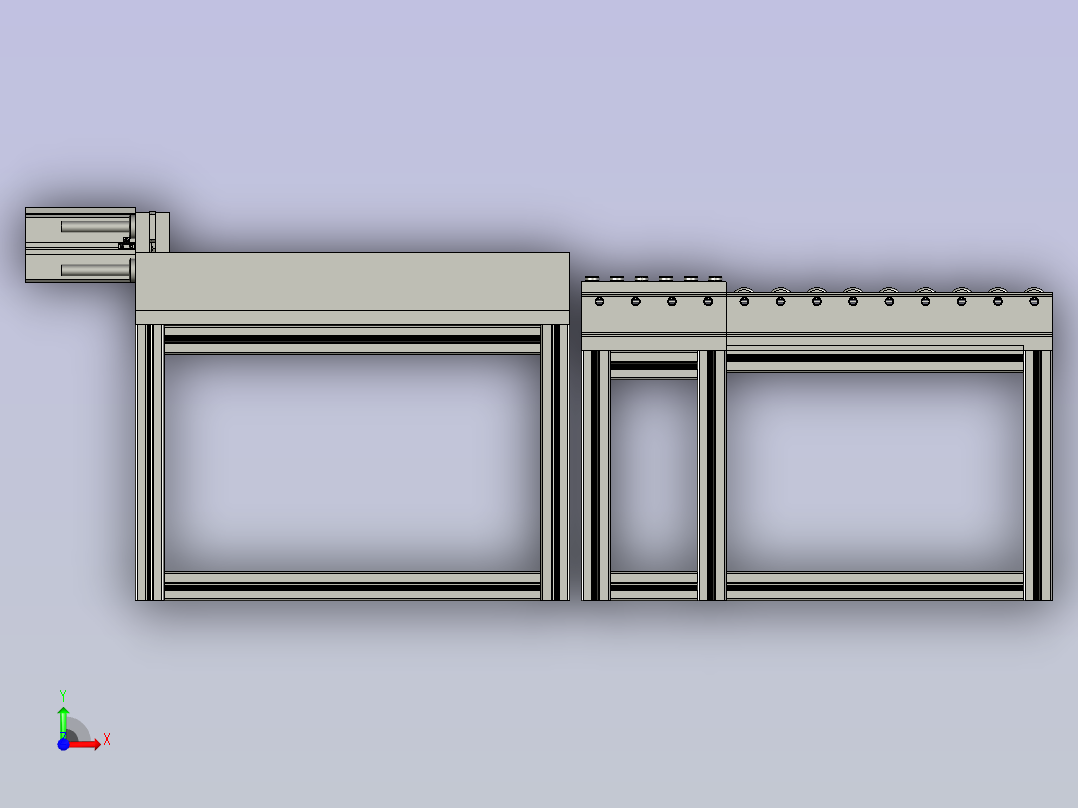 新能源汽车电池包加工生产线设计-转向待料装置前视图