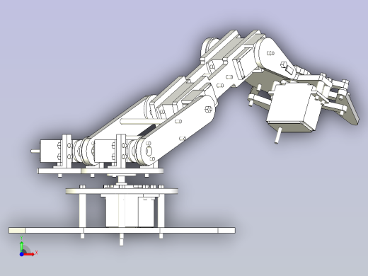 一款多自由度机械手3D模型前视缩略图