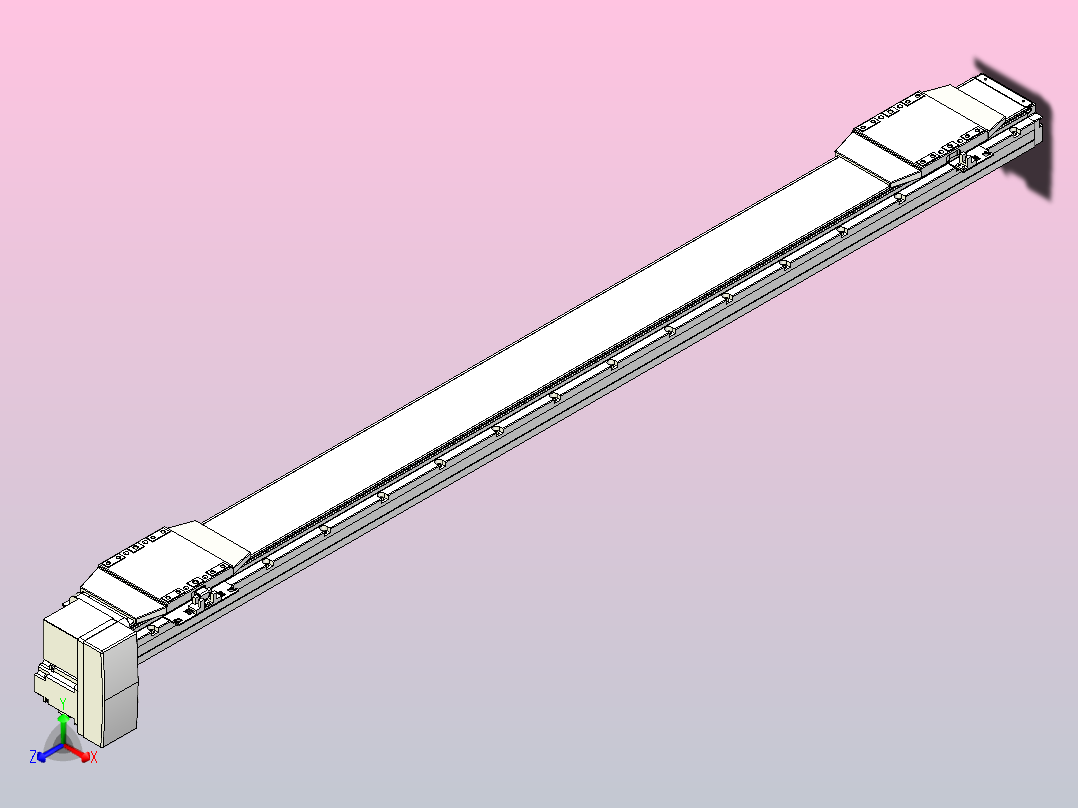 皮带直线轴双滑块型TPA-GCBS-120-P70-L550-RP-M20-N3正等轴测图