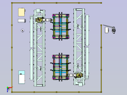 防护支架的机械手焊接工作站模拟俯视缩略图