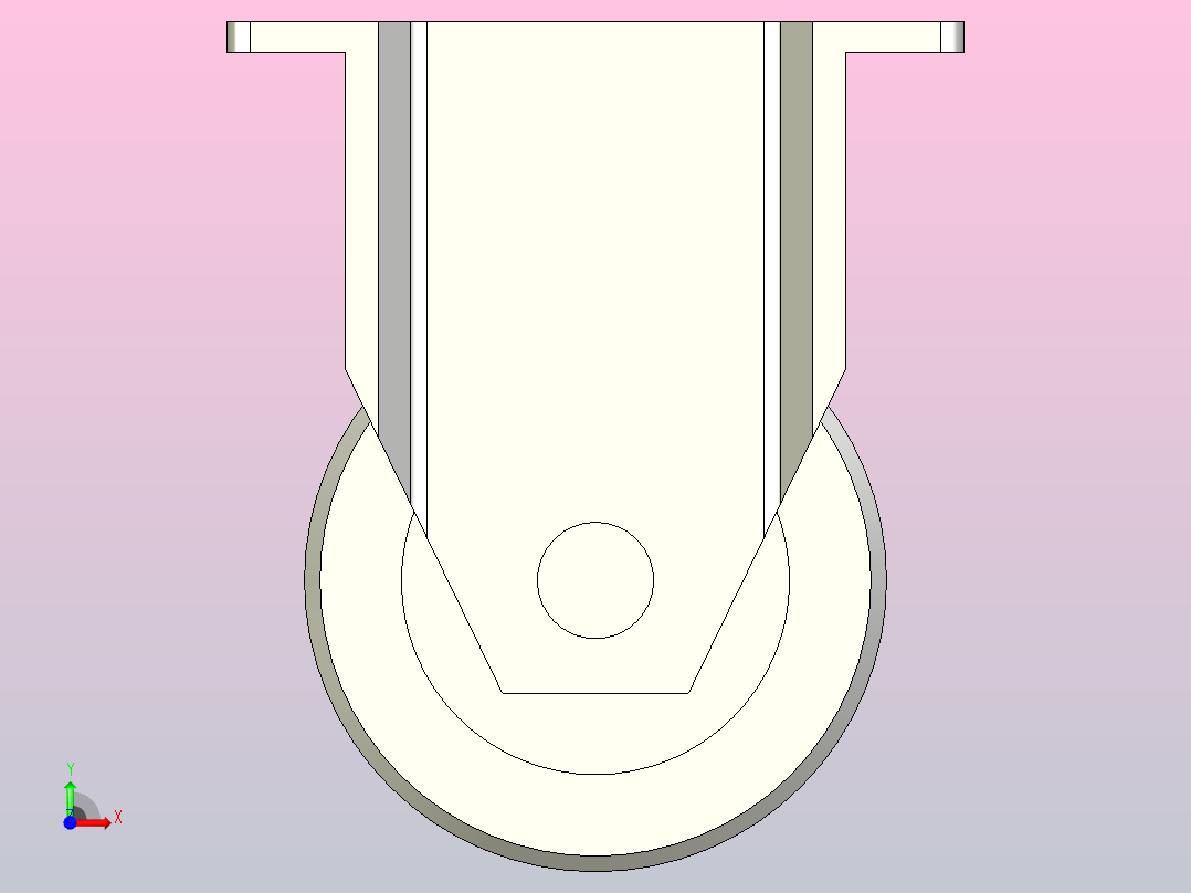 中载型(120~150kg)固定型脚轮[CAHG75-U]前视图