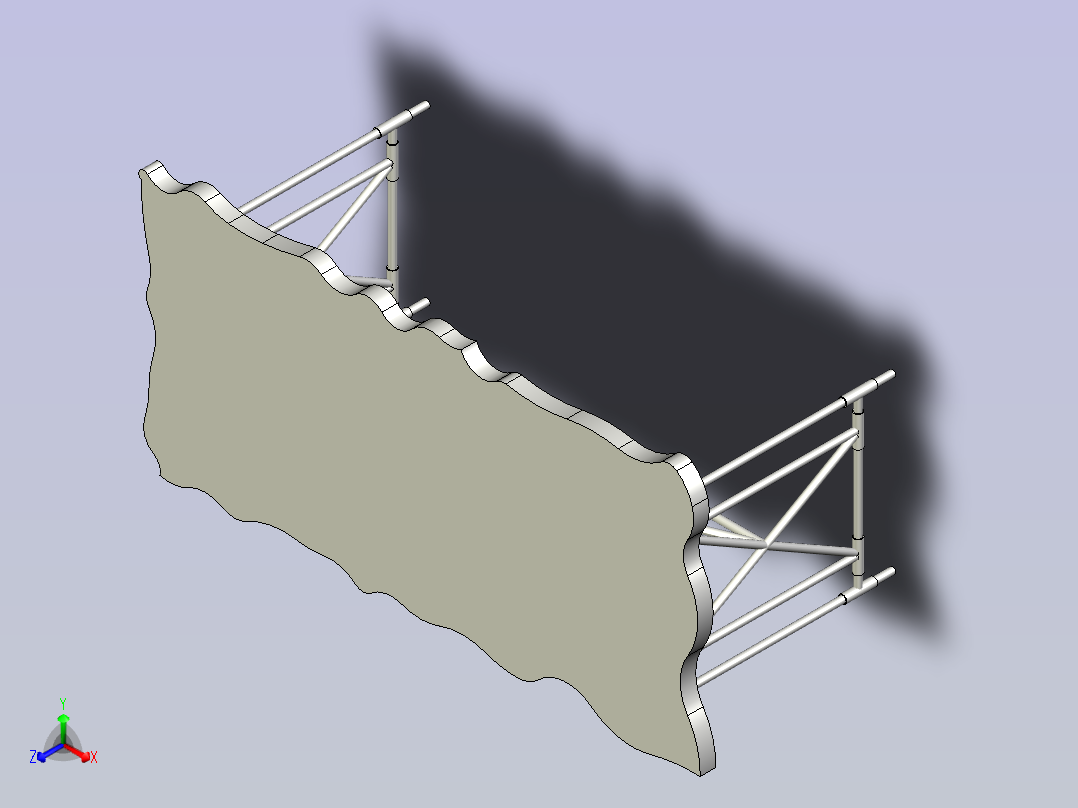 站立式桌子工业设计3D可打印主视图