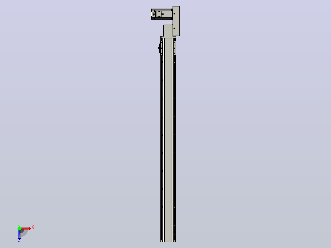 皮带直线轴半封闭可选导轨TPA-HNB-85D-90-L950-ML-C-P20-N3俯视图